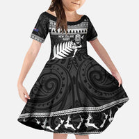New Zealand Christmas Rugby Personalised Family Matching Off Shoulder Maxi Dress and Hawaiian Shirt Meri Kirihimete All Black Maori - Polynesian Pride