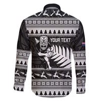 New Zealand Christmas Rugby Personalised Family Matching Off Shoulder Maxi Dress and Hawaiian Shirt Meri Kirihimete All Black Maori - Polynesian Pride