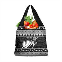 New Zealand Christmas Rugby Personalised Grocery Bag Meri Kirihimete All Black Maori - Polynesian Pride