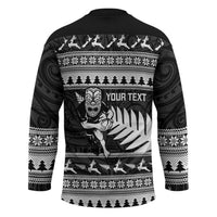 New Zealand Christmas Rugby Personalised Hockey Jersey Meri Kirihimete All Black Maori LT14 - Polynesian Pride