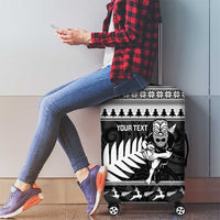 New Zealand Christmas Rugby Personalised Luggage Cover Meri Kirihimete All Black Maori - Polynesian Pride