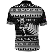 New Zealand Christmas Rugby Personalised Polo Shirt Meri Kirihimete All Black Maori - Polynesian Pride