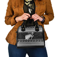 New Zealand Christmas Rugby Personalised Shoulder Handbag Meri Kirihimete All Black Maori - Polynesian Pride