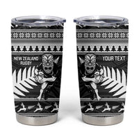 New Zealand Christmas Rugby Personalised Tumbler Cup Meri Kirihimete All Black Maori - Polynesian Pride