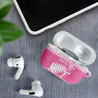 New Zealand Christmas Rugby Personalised AirPods Case Meri Kirihimete All Black Maori Pink Version LT14 - Polynesian Pride