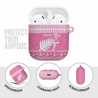 New Zealand Christmas Rugby Personalised AirPods Case Meri Kirihimete All Black Maori Pink Version - Polynesian Pride