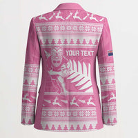 New Zealand Christmas Rugby Personalised Blazer Meri Kirihimete All Black Maori Pink Version - Polynesian Pride