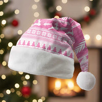 New Zealand Christmas Rugby Personalised Christmas Santa Hat Meri Kirihimete All Black Maori Pink Version - Polynesian Pride