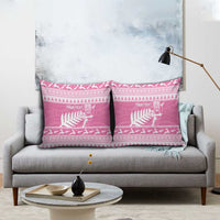 New Zealand Christmas Rugby Personalised Pillow Cover Meri Kirihimete All Black Maori Pink Version - Polynesian Pride