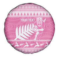 New Zealand Christmas Rugby Personalised Spare Tire Cover Meri Kirihimete All Black Maori Pink Version - Polynesian Pride
