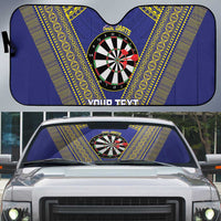Personalised Niue Darts Auto Sun Shade Dart Board Hiapo Pattern - Polynesian Pride
