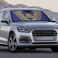 Personalised Niue Darts Auto Sun Shade Dart Board Hiapo Pattern - Polynesian Pride