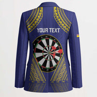 Personalised Niue Darts Blazer Dart Board Hiapo Pattern - Polynesian Pride