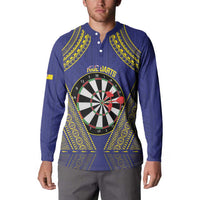 Personalised Niue Darts Button Sweatshirt Dart Board Hiapo Pattern - Polynesian Pride