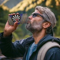 Personalised Niue Darts 4 in 1 Can Cooler Tumbler Dart Board Hiapo Pattern - Polynesian Pride