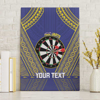 Personalised Niue Darts Canvas Wall Art Dart Board Hiapo Pattern - Polynesian Pride