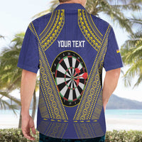 Personalised Niue Darts Hawaiian Shirt Dart Board Hiapo Pattern - Polynesian Pride