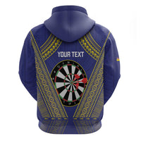 Personalised Niue Darts Hoodie Dart Board Hiapo Pattern - Polynesian Pride