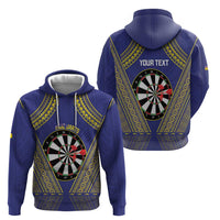 Personalised Niue Darts Hoodie Dart Board Hiapo Pattern - Polynesian Pride
