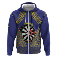 Personalised Niue Darts Hoodie Dart Board Hiapo Pattern - Polynesian Pride