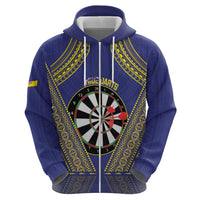Personalised Niue Darts Hoodie Dart Board Hiapo Pattern - Polynesian Pride