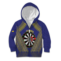 Personalised Niue Darts Kid Hoodie Dart Board Hiapo Pattern - Polynesian Pride