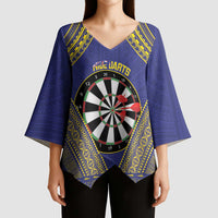 Personalised Niue Darts Kimono Sleeve Blouse Dart Board Hiapo Pattern - Polynesian Pride