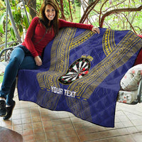 Personalised Niue Darts Quilt Dart Board Hiapo Pattern - Polynesian Pride