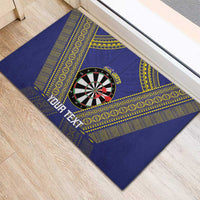 Personalised Niue Darts Rubber Doormat Dart Board Hiapo Pattern - Polynesian Pride