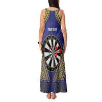 Personalised Niue Darts Tank Maxi Dress Dart Board Hiapo Pattern - Polynesian Pride
