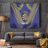 Personalised Niue Darts Tapestry Dart Board Hiapo Pattern - Polynesian Pride