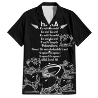 New Zealand Silver Fern Rugby Family Matching Summer Maxi Dress and Hawaiian Shirt Haka Aotearoa Kiwi Dance LT14 Dad's Shirt - Short Sleeve Black - Polynesian Pride