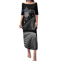 Custom New Zealand Silver Fern Rugby Puletasi All Black Go Champions 2023 With Trophy Proud LT14 Long Dress Black - Polynesian Pride