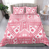 Pink Bula Fiji Bedding Set Unique Masi Tapa Pattern