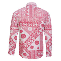 Pink Bula Fiji Family Matching Long Sleeve Bodycon Dress and Hawaiian Shirt Unique Masi Tapa Pattern