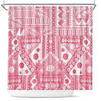 Pink Bula Fiji Shower Curtain Unique Masi Tapa Pattern