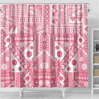 Pink Bula Fiji Shower Curtain Unique Masi Tapa Pattern