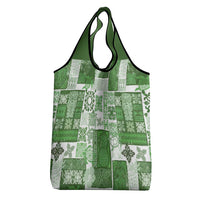 Hawaiian Quilt Grocery Bag Tiki Tropical Retro Green Version