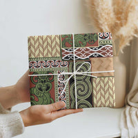 Beige Aotearoa Kowhaiwhai Pattern Wrapping Paper NZ Maori Quilt Style - Polynesian Pride