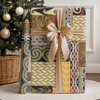 Yellow Aotearoa Kowhaiwhai Pattern Wrapping Paper NZ Maori Quilt Style - Polynesian Pride