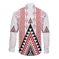 Aotearoa Taniko Long Sleeve Button Shirt Niho Taniwha Purapura Whetu Mix Poutama