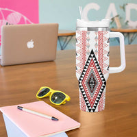 Aotearoa Taniko Tumbler With Handle Niho Taniwha Purapura Whetu Mix Poutama