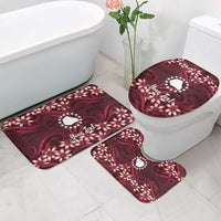 Personalised Cook Islands Mangaia Bathroom Set Tiare Maori Polynesian Waves Tattoo