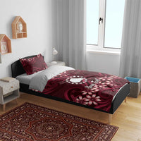 Personalised Cook Islands Mangaia Bedding Set Tiare Maori Polynesian Waves Tattoo