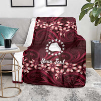 Personalised Cook Islands Mangaia Blanket Tiare Maori Polynesian Waves Tattoo