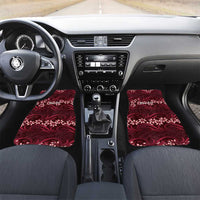 Personalised Cook Islands Mangaia Car Mats Tiare Maori Polynesian Waves Tattoo