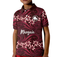 Personalised Cook Islands Mangaia Kid Polo Shirt Tiare Maori Polynesian Waves Tattoo