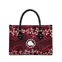 Personalised Cook Islands Mangaia Leather Bag Tiare Maori Polynesian Waves Tattoo
