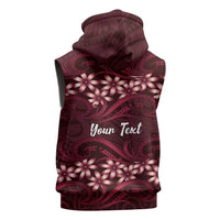 Personalised Cook Islands Mangaia Sleeveless Zip Hoodie Tiare Maori Polynesian Waves Tattoo