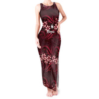 Personalised Cook Islands Mangaia Tank Maxi Dress Tiare Maori Polynesian Waves Tattoo